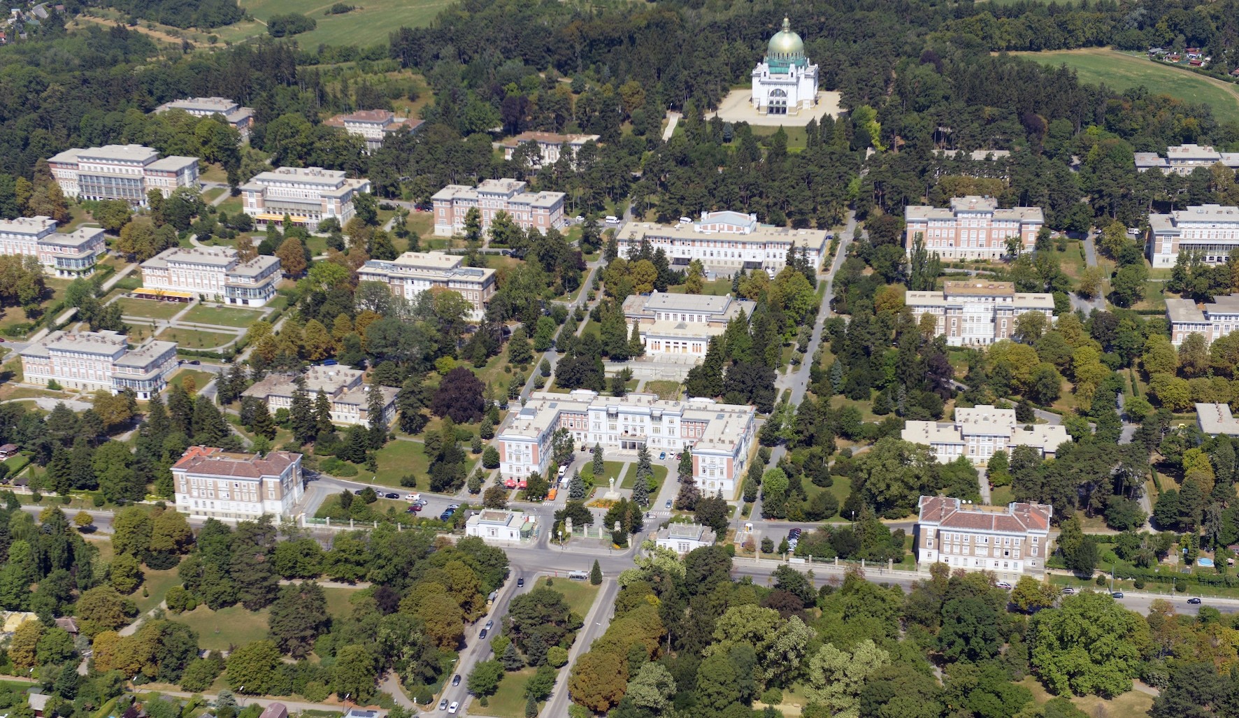 Aerial of Otto Wagner Areal in Vienna